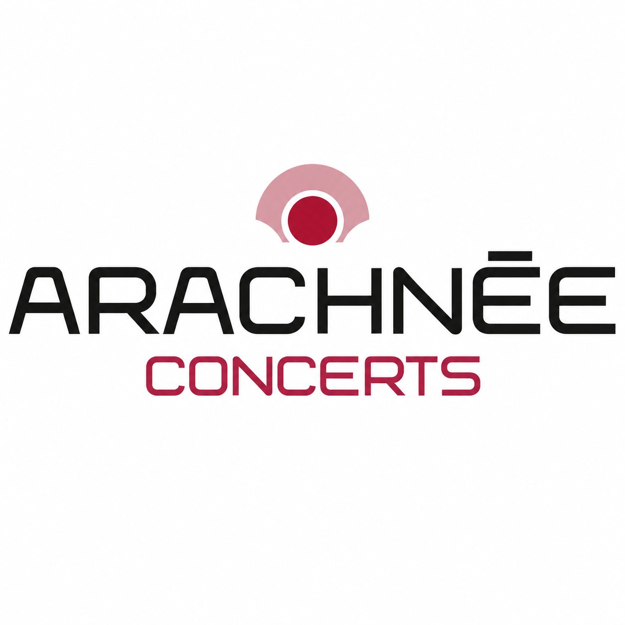 Logo d'Arachnée Concerts avec cercles rouges concentriques sur fond blanc
