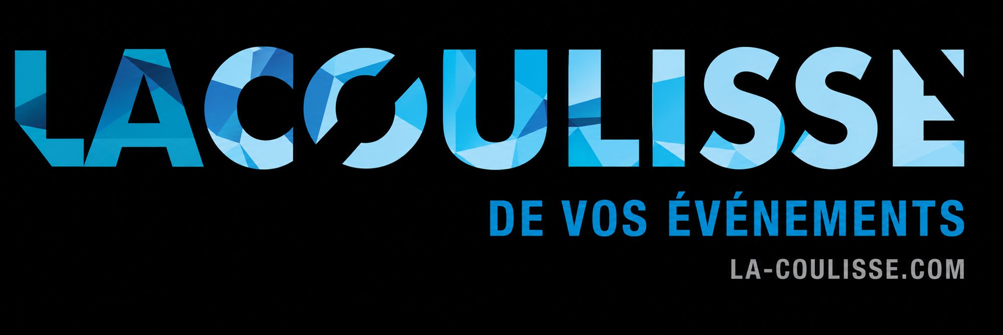 Logo bleu de La Coulisse, spécialiste de vos événements