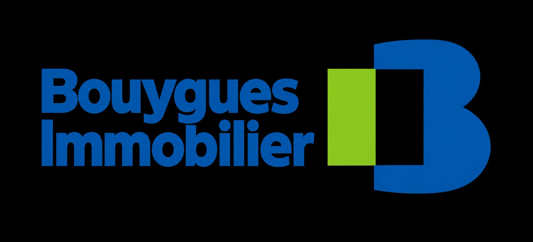 Logo bleu et vert de Bouygues Immobilier sur fond transparent