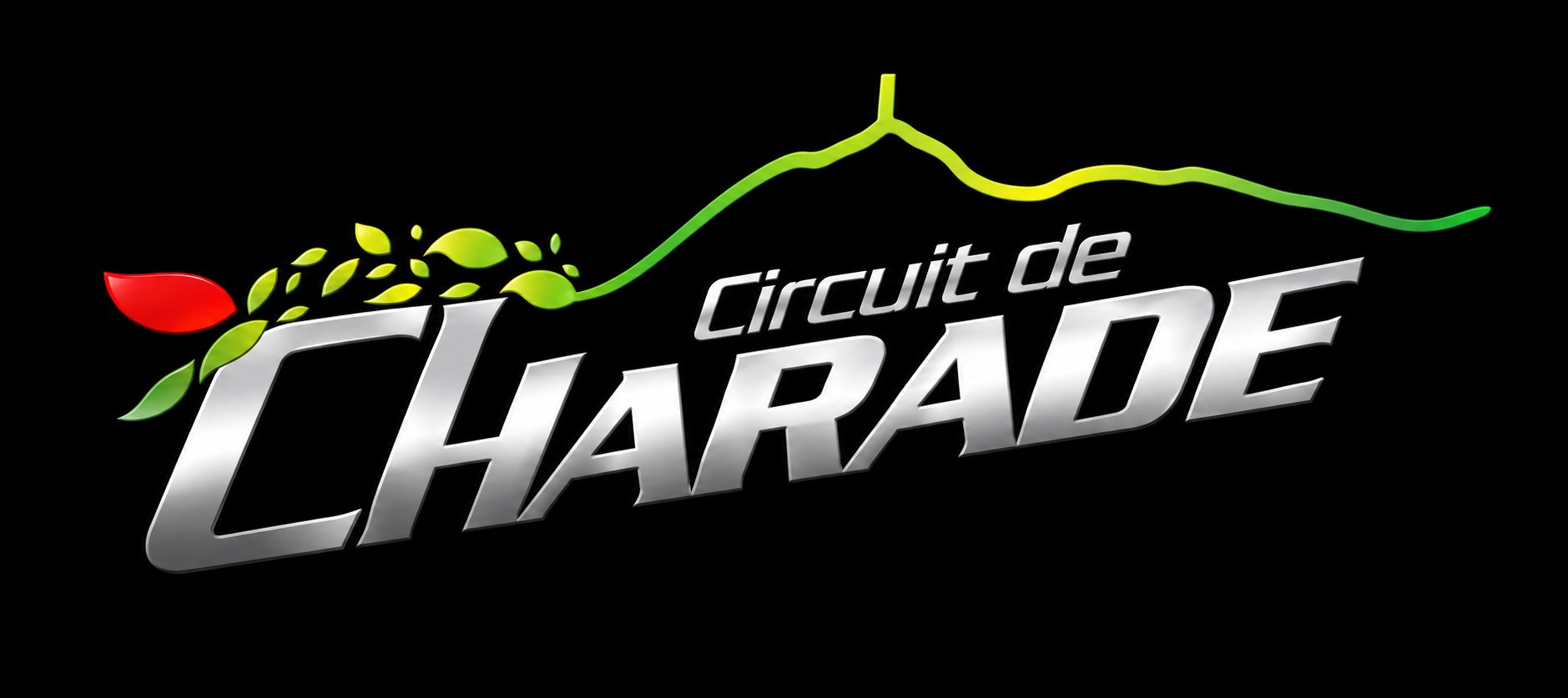 Logo du Circuit de Charade avec silhouette de montagne verte