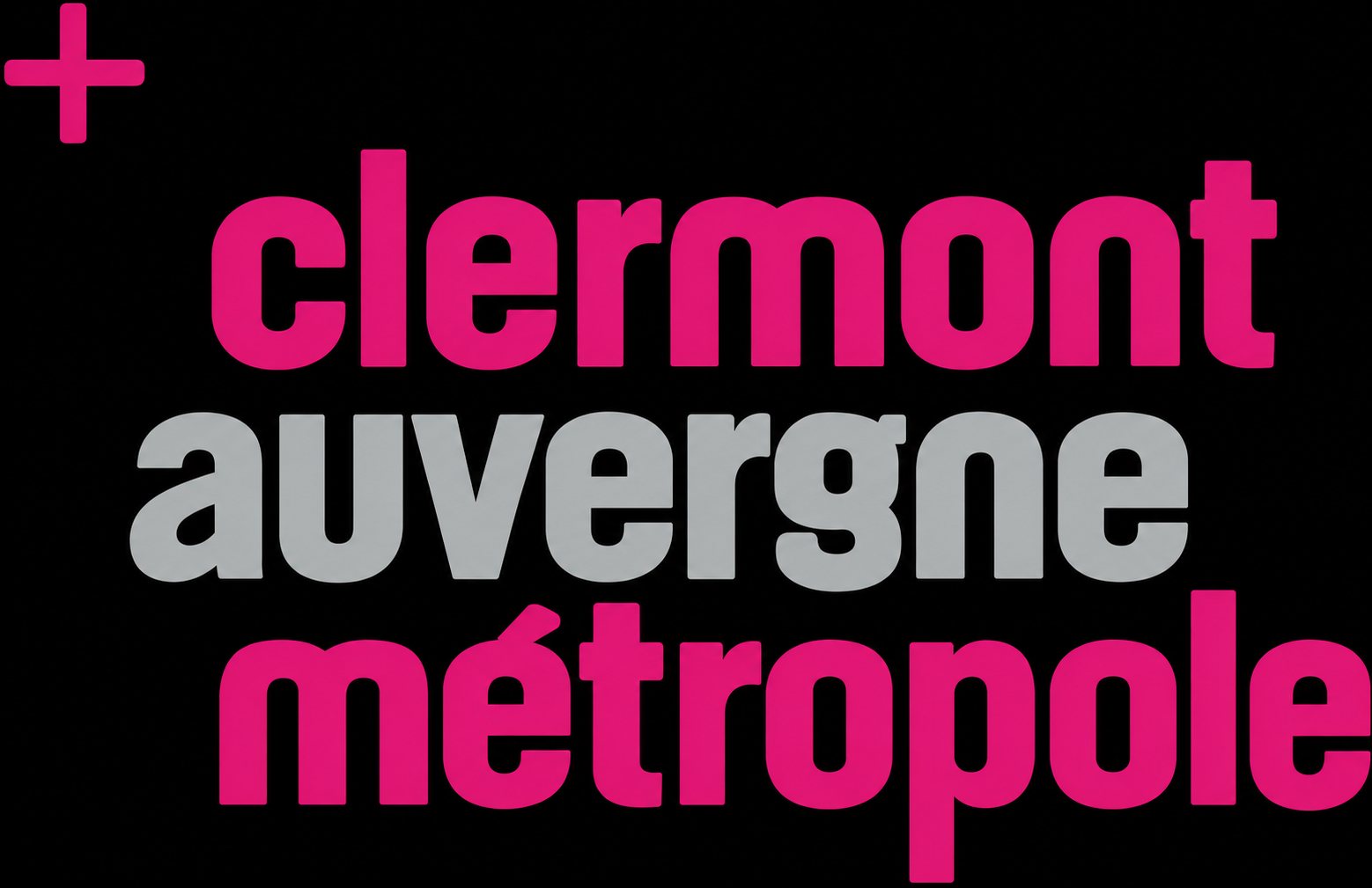 Logo de Clermont Auvergne Métropole en lettres roses et grises