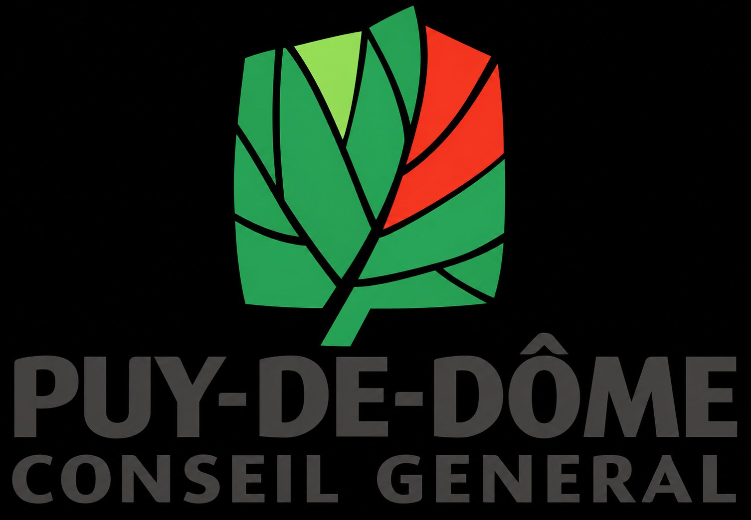 Logo du Conseil général du Puy-de-Dôme avec feuille stylisée