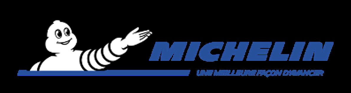 Logo Michelin avec le Bibendum sur fond noir