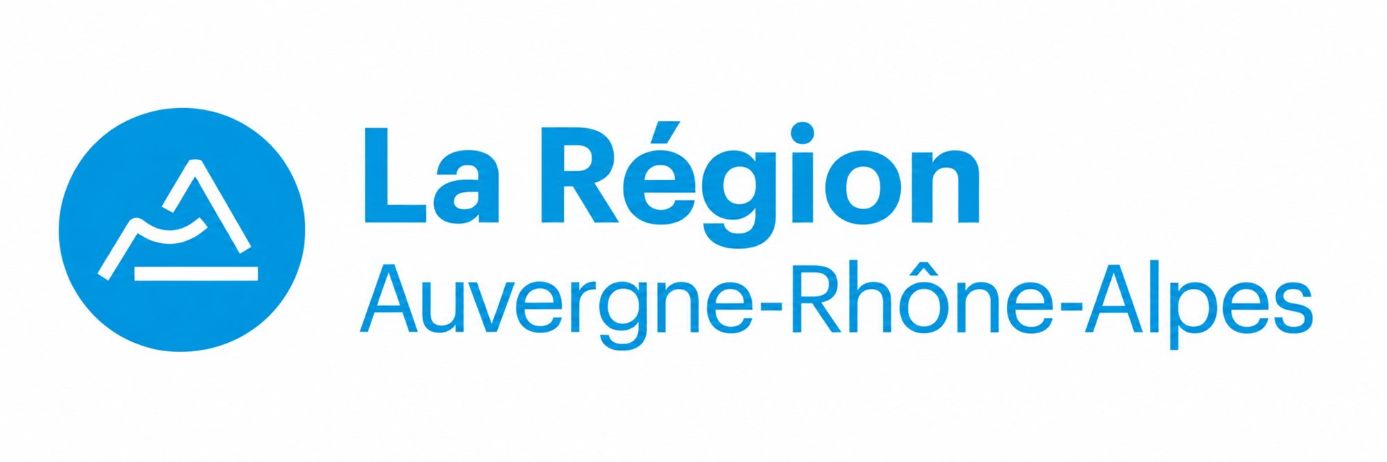 Logo de la Région Auvergne-Rhône-Alpes avec pictogramme de montagne bleu