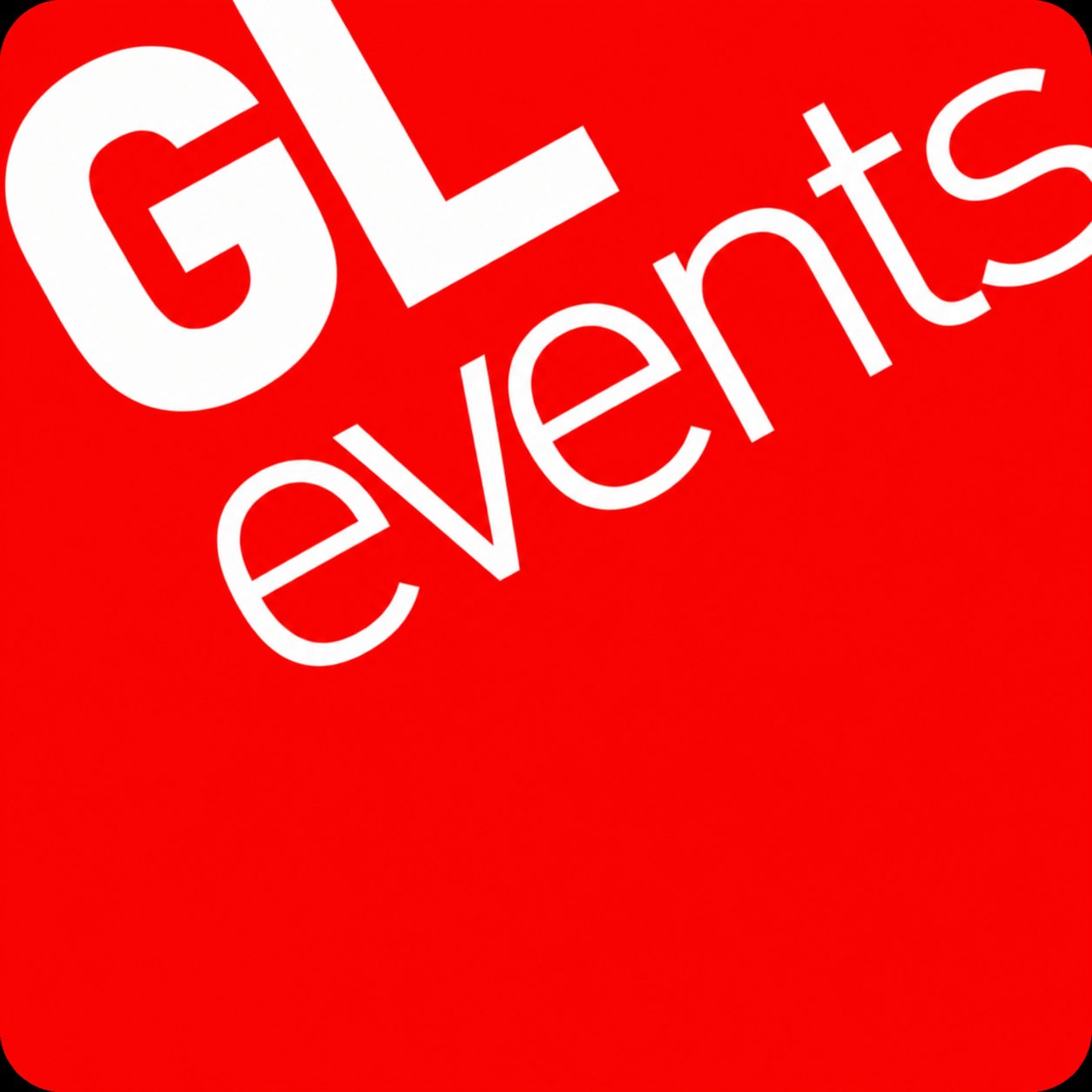 Logo rouge et blanc de l'entreprise GL events